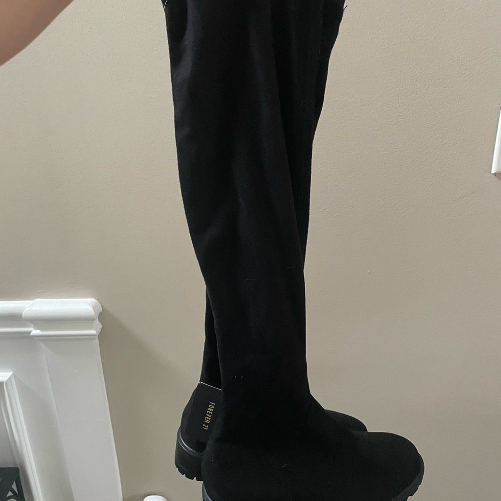Forever 21 Black Over-the-Knee Boots